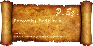 Parovsky Szénia névjegykártya